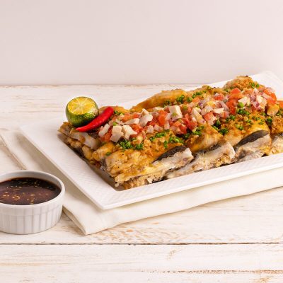 Bangus Inasal with Salted Egg and Tomato