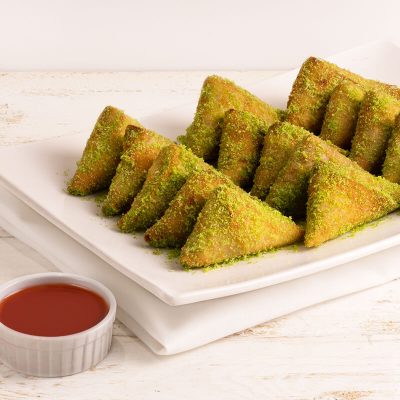 Chive-Dusted Pork Triangles